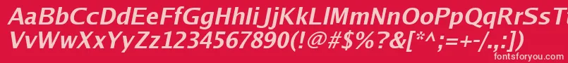 Luxisbi-fontti – vaaleanpunaiset fontit punaisella taustalla