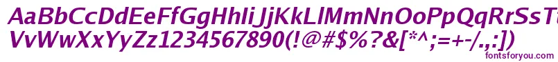 Luxisbi-Schriftart – Violette Schriften auf weißem Hintergrund
