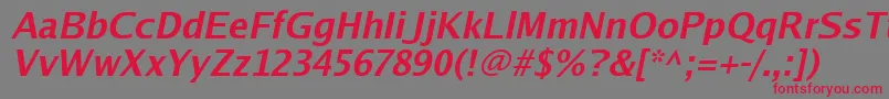 Luxisbi Font – Red Fonts on Gray Background