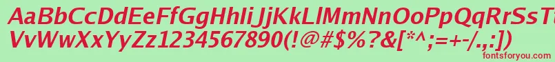Luxisbi Font – Red Fonts on Green Background