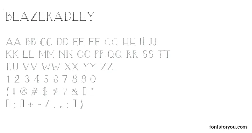 Blazeradley-fontti – aakkoset, numerot, erikoismerkit
