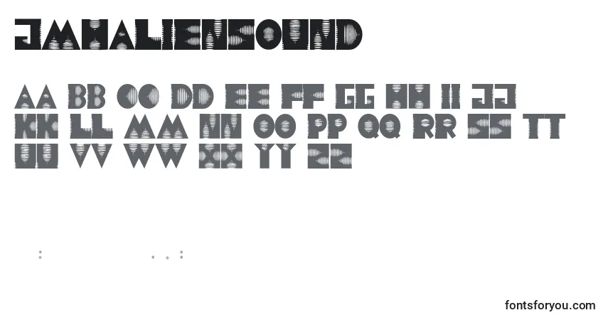 Czcionka JmhAlienSound – alfabet, cyfry, specjalne znaki