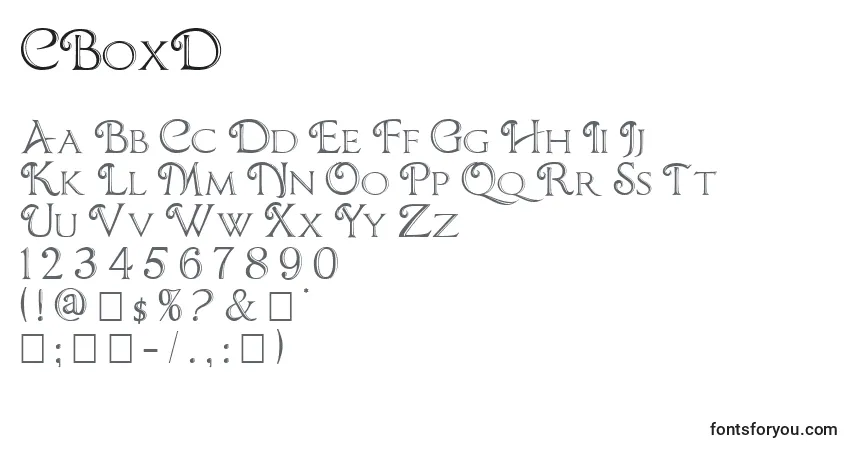 Czcionka CBoxD – alfabet, cyfry, specjalne znaki