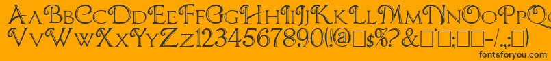 CBoxD-fontti – mustat fontit oranssilla taustalla