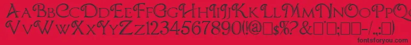 フォントCBoxD – 赤い背景に黒い文字