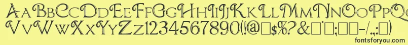 CBoxD-fontti – mustat fontit keltaisella taustalla