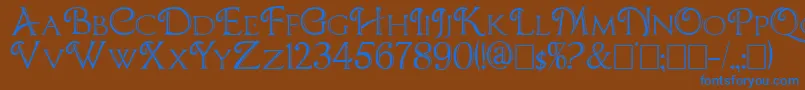フォントCBoxD – 茶色の背景に青い文字
