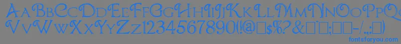 フォントCBoxD – 灰色の背景に青い文字