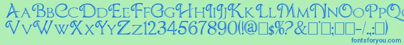 CBoxD-fontti – siniset fontit vihreällä taustalla