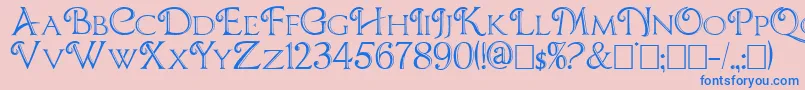 CBoxD-fontti – siniset fontit vaaleanpunaisella taustalla