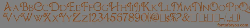 フォントCBoxD – 茶色の文字が灰色の背景にあります。