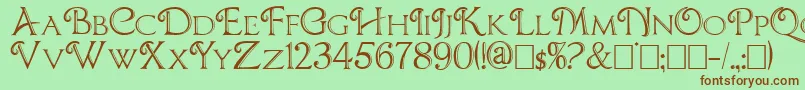 CBoxD-fontti – ruskeat fontit vihreällä taustalla