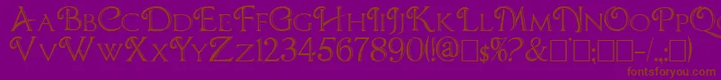 CBoxD-fontti – ruskeat fontit violetilla taustalla