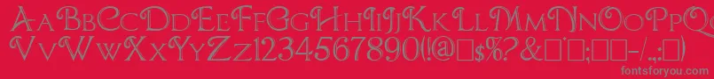 CBoxD-fontti – harmaat kirjasimet punaisella taustalla
