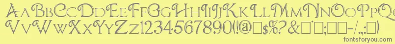 CBoxD-Schriftart – Graue Schriften auf gelbem Hintergrund