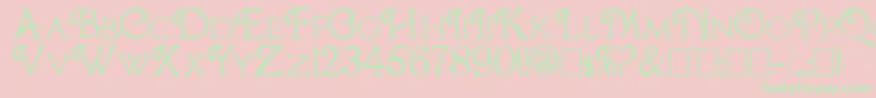 CBoxD-fontti – vihreät fontit vaaleanpunaisella taustalla