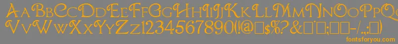 CBoxD-Schriftart – Orangefarbene Schriften auf grauem Hintergrund