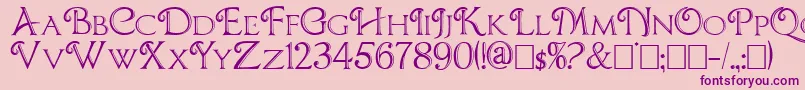 CBoxD-Schriftart – Violette Schriften auf rosa Hintergrund