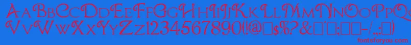 fuente CBoxD – Fuentes Rojas Sobre Fondo Azul