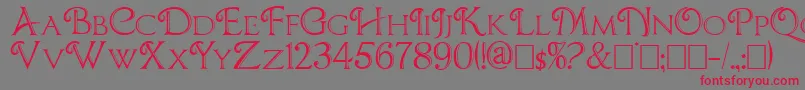 フォントCBoxD – 赤い文字の灰色の背景