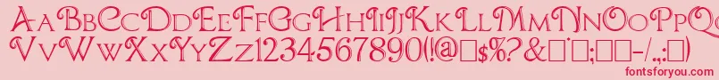 フォントCBoxD – ピンクの背景に赤い文字