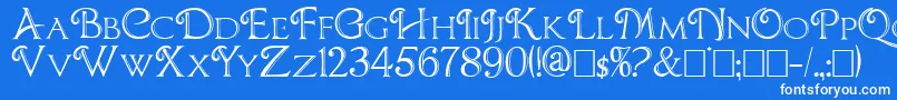 Шрифт CBoxD – белые шрифты на синем фоне