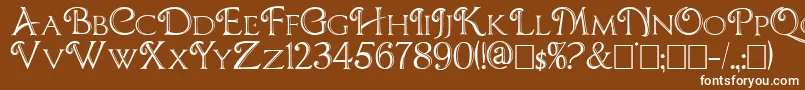 Шрифт CBoxD – белые шрифты на коричневом фоне