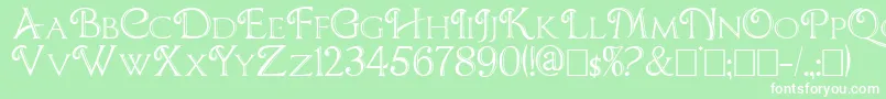 CBoxD-fontti – valkoiset fontit vihreällä taustalla