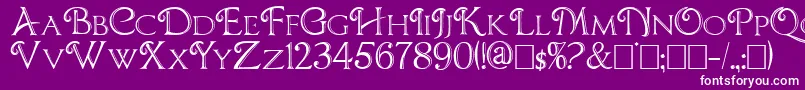 CBoxD-fontti – valkoiset fontit violetilla taustalla