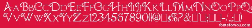 CBoxD-Schriftart – Weiße Schriften auf rotem Hintergrund