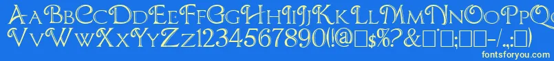 フォントCBoxD – 黄色の文字、青い背景