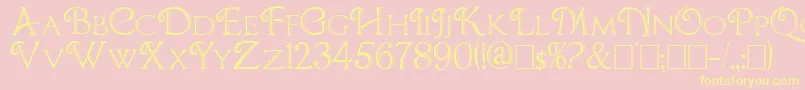 CBoxD-Schriftart – Gelbe Schriften auf rosa Hintergrund