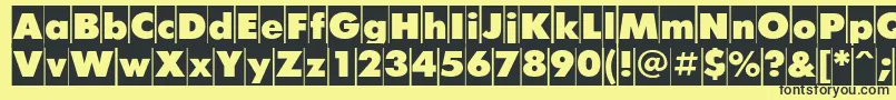 FuturiscameoCyrillic Font – Black Fonts on Yellow Background