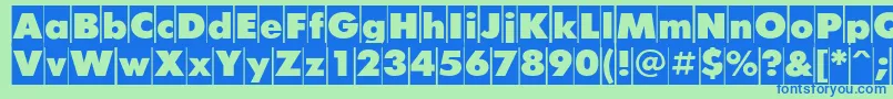 FuturiscameoCyrillic Font – Blue Fonts on Green Background