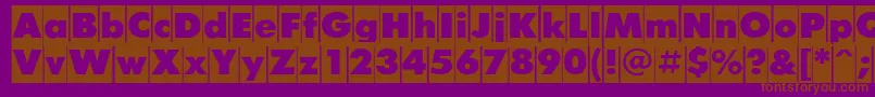 FuturiscameoCyrillic-Schriftart – Braune Schriften auf violettem Hintergrund