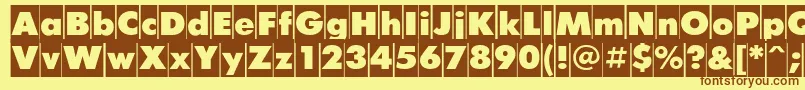 FuturiscameoCyrillic Font – Brown Fonts on Yellow Background