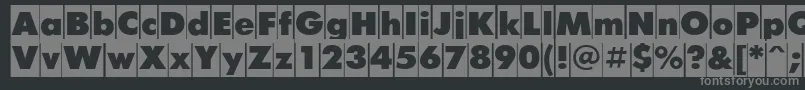 フォントFuturiscameoCyrillic – 黒い背景に灰色の文字