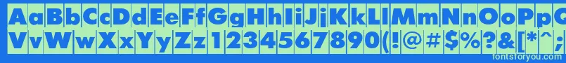 FuturiscameoCyrillic Font – Green Fonts on Blue Background