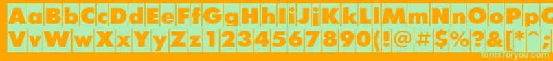 FuturiscameoCyrillic Font – Green Fonts on Orange Background