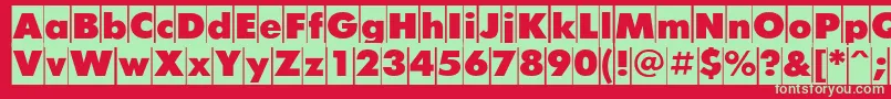 FuturiscameoCyrillic Font – Green Fonts on Red Background