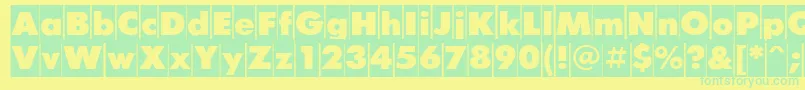 FuturiscameoCyrillic Font – Green Fonts on Yellow Background