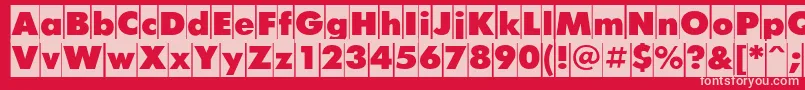 FuturiscameoCyrillic Font – Pink Fonts on Red Background