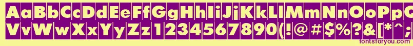FuturiscameoCyrillic Font – Purple Fonts on Yellow Background