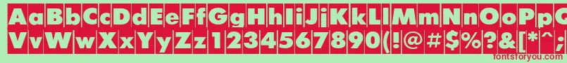 FuturiscameoCyrillic Font – Red Fonts on Green Background