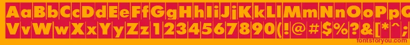 FuturiscameoCyrillic Font – Red Fonts on Orange Background