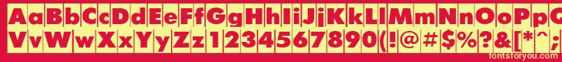 FuturiscameoCyrillic Font – Yellow Fonts on Red Background