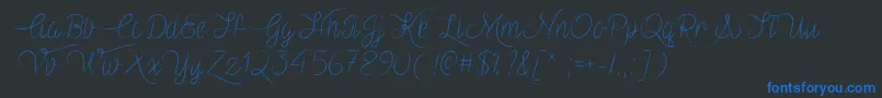 VampireHeartTtf-Schriftart – Blaue Schriften auf schwarzem Hintergrund