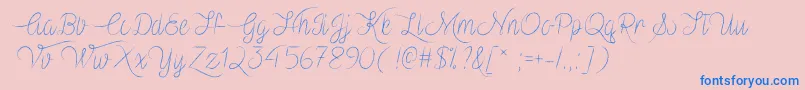 VampireHeartTtf Font – Blue Fonts on Pink Background