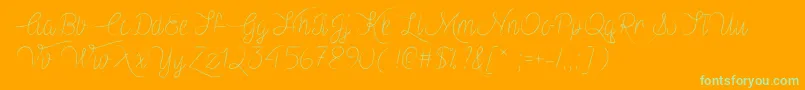 VampireHeartTtf Font – Green Fonts on Orange Background