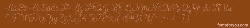 VampireHeartTtf-Schriftart – Rosa Schriften auf braunem Hintergrund